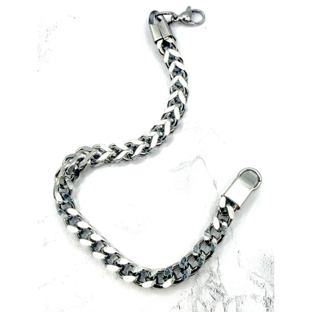 Heavy Stainless Steel Curb Chain Unisex Bracelet 8" x 1/4"‎ Thick